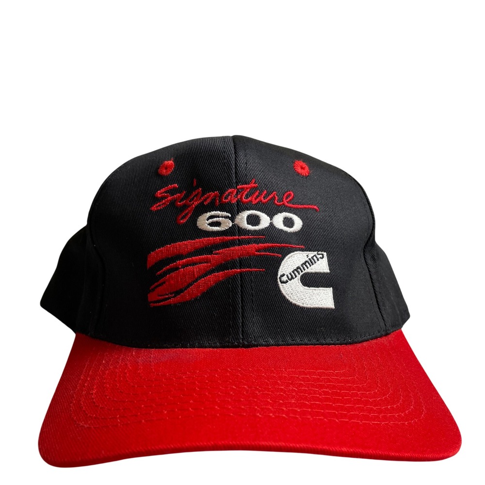 KC Cummins Signature 600 Vintage Snapback Hat‎ Black Red Trucker Unisex Cap OSFM